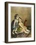 Two Little Girls are Both Delighted and Somewhat Frightened by a Jack-In-The- Box-Lobrichon-Framed Art Print