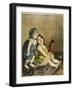 Two Little Girls are Both Delighted and Somewhat Frightened by a Jack-In-The- Box-Lobrichon-Framed Art Print