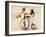 Two Little Girls by an Old Fashioned Bicycle-Nora Hernandez-Framed Giclee Print