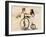 Two Little Girls by an Old Fashioned Bicycle-Nora Hernandez-Framed Giclee Print