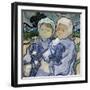 Two Little Girls by Vincent Van Gogh-null-Framed Giclee Print