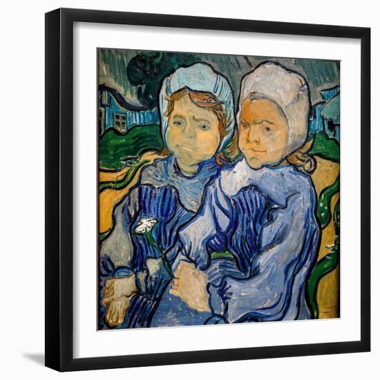 Two Little Girls, Deux Fillettes, 1890 (Oil on Canvas)-Vincent van Gogh-Framed Giclee Print