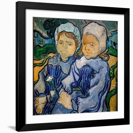 Two Little Girls, Deux Fillettes, 1890 (Oil on Canvas)-Vincent van Gogh-Framed Giclee Print