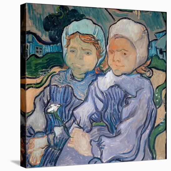 Two Little Girls, June 1890 (Oil on Canvas)-Vincent van Gogh-Stretched Canvas