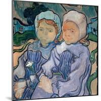 Two Little Girls, June 1890 (Oil on Canvas)-Vincent van Gogh-Mounted Giclee Print