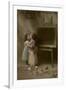 Two Little Girls on an Easter Postcard-null-Framed Photographic Print