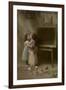 Two Little Girls on an Easter Postcard-null-Framed Photographic Print