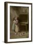 Two Little Girls on an Easter Postcard-null-Framed Photographic Print