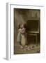 Two Little Girls on an Easter Postcard-null-Framed Photographic Print