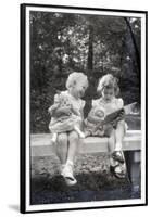 Two Little Girls Sitting on a Bench-Philip Gendreau-Framed Premium Photographic Print