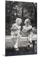 Two Little Girls Sitting on a Bench-Philip Gendreau-Mounted Premium Photographic Print