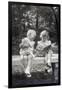 Two Little Girls Sitting on a Bench-Philip Gendreau-Framed Premium Photographic Print