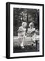 Two Little Girls Sitting on a Bench-Philip Gendreau-Framed Photographic Print