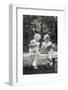 Two Little Girls Sitting on a Bench-Philip Gendreau-Framed Photographic Print