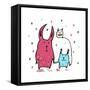 Two Little Monsters-Carla Martell-Framed Stretched Canvas