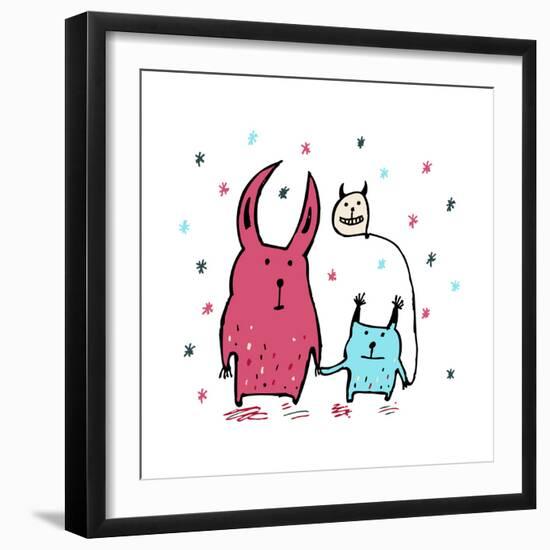 Two Little Monsters-Carla Martell-Framed Giclee Print