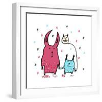 Two Little Monsters-Carla Martell-Framed Giclee Print