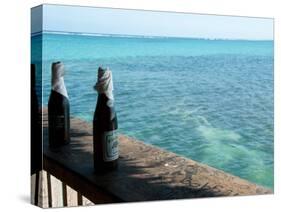 Two Local Beers on Ledge at Popular Bar, Palapa Bar, San Pedro-null-Stretched Canvas