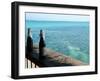Two Local Beers on Ledge at Popular Bar, Palapa Bar, San Pedro-null-Framed Photographic Print