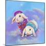 Two Lop Eared Bunnies Mouse and Two Bunnies in Clouds I-Judy Mastrangelo-Mounted Giclee Print