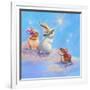 Two Lop Eared Bunnies Mouse and Two Bunnies in Clouds II-Judy Mastrangelo-Framed Giclee Print