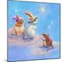 Two Lop Eared Bunnies Mouse and Two Bunnies in Clouds II-Judy Mastrangelo-Mounted Giclee Print
