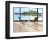 Two Lounge Chairs Against Huge Window with Seascape View-PlusONE-Framed Photographic Print