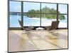 Two Lounge Chairs Against Huge Window with Seascape View-PlusONE-Mounted Photographic Print