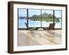 Two Lounge Chairs Against Huge Window with Seascape View-PlusONE-Framed Photographic Print