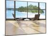 Two Lounge Chairs Against Huge Window with Seascape View-PlusONE-Mounted Photographic Print