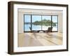 Two Lounge Chairs Against Huge Window with Seascape View-PlusONE-Framed Photographic Print