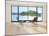Two Lounge Chairs Against Huge Window with Seascape View-PlusONE-Mounted Photographic Print