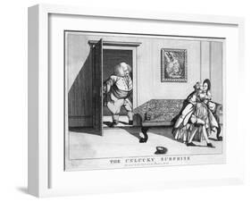 Two Lovers Caught-null-Framed Art Print