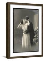 Two Lovers Embrace and Kiss-null-Framed Photographic Print