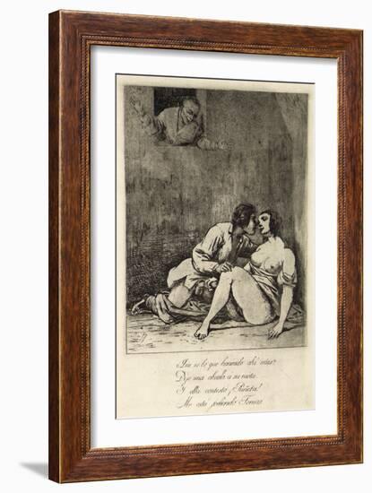 Two Lovers in a Courtyard, 1880's-Francisco de Goya-Framed Giclee Print