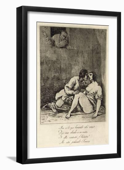 Two Lovers in a Courtyard, 1880's-Francisco de Goya-Framed Giclee Print