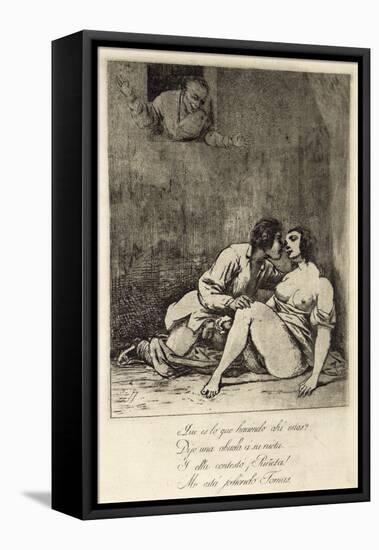 Two Lovers in a Courtyard, 1880's-Francisco de Goya-Framed Stretched Canvas