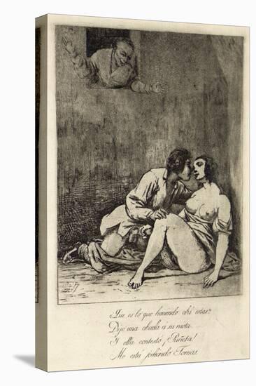 Two Lovers in a Courtyard, 1880's-Francisco de Goya-Stretched Canvas