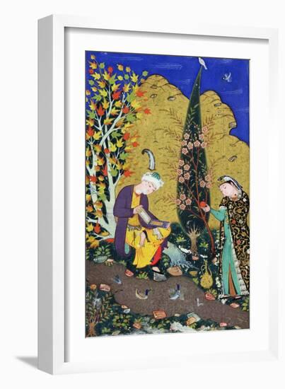 Two Lovers in a Flowering Orchard, circa 1540-50-null-Framed Giclee Print