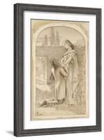 Two Lovers in a Starlit Garden, 1862 (Pen and Dark Brown Ink on Laid Paper)-Sir Joseph Noel Paton-Framed Giclee Print