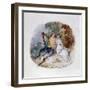 Two Lovers on a Bank with a Harp', 19th century-Henry Courtney Selous-Framed Giclee Print
