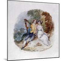 Two Lovers on a Bank with a Harp', 19th century-Henry Courtney Selous-Mounted Giclee Print