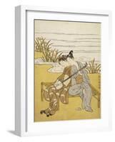 Two Lovers Playing a Shamisen-Suzuki Harunobu-Framed Giclee Print