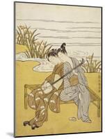 Two Lovers Playing a Shamisen-Suzuki Harunobu-Mounted Giclee Print