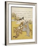 Two Lovers Playing a Shamisen-Suzuki Harunobu-Framed Giclee Print