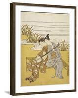 Two Lovers Playing a Shamisen-Suzuki Harunobu-Framed Giclee Print