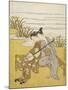 Two Lovers Playing a Shamisen-Suzuki Harunobu-Mounted Giclee Print