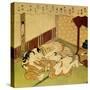Two Lovers (Shunga - Erotic Woodblock Prin), C. 1750-Suzuki Harunobu-Stretched Canvas