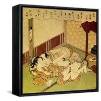 Two Lovers (Shunga - Erotic Woodblock Prin), C. 1750-Suzuki Harunobu-Framed Stretched Canvas