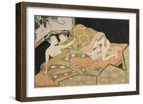 Two Lovers with Night Background-Isoda Koryusai-Framed Giclee Print